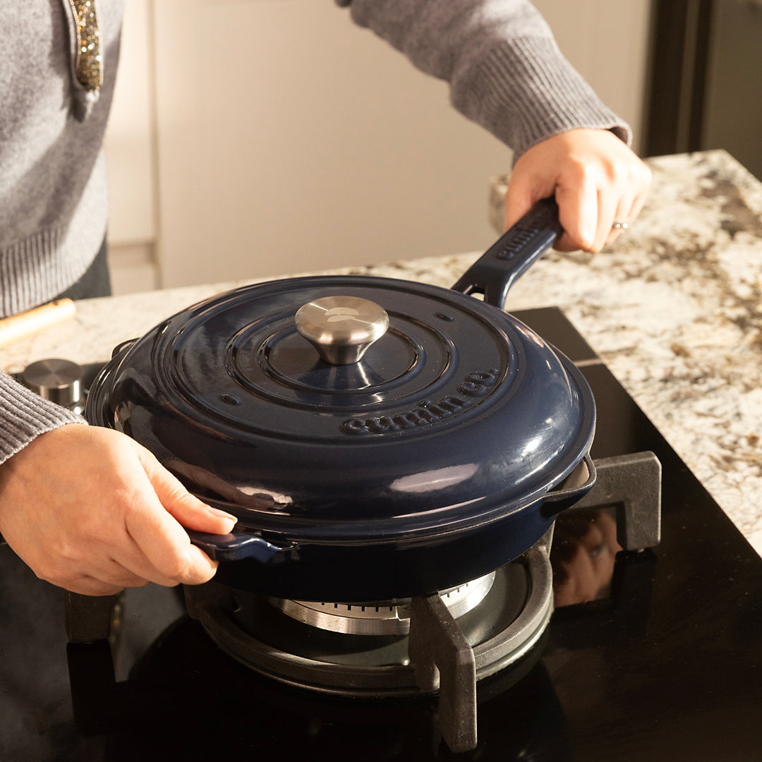 No. 10 Enamel Coated Cast Iron Pan