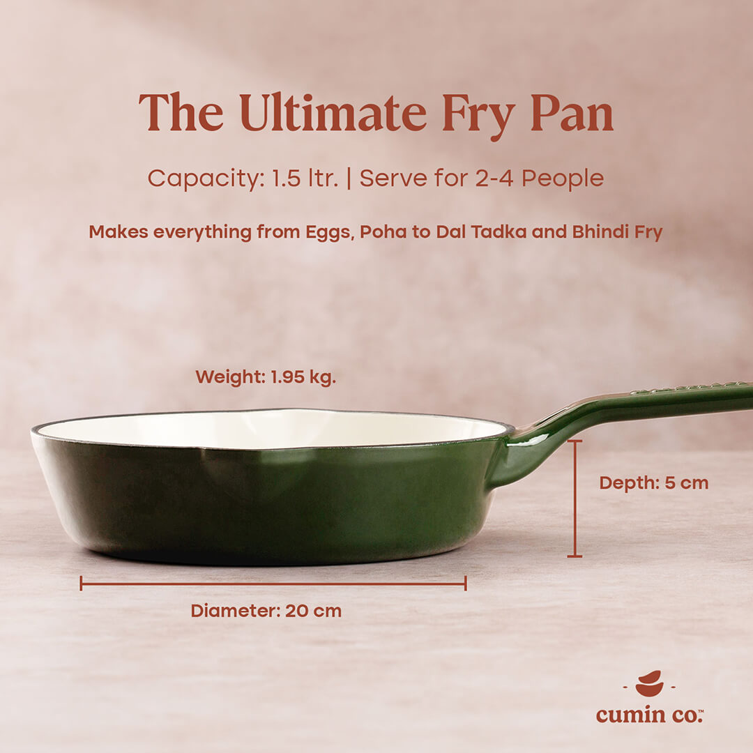 No. 8 Enamel Coated Cast Iron Pan