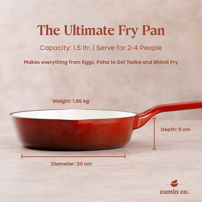 No. 8 Enamel Coated Cast Iron Pan