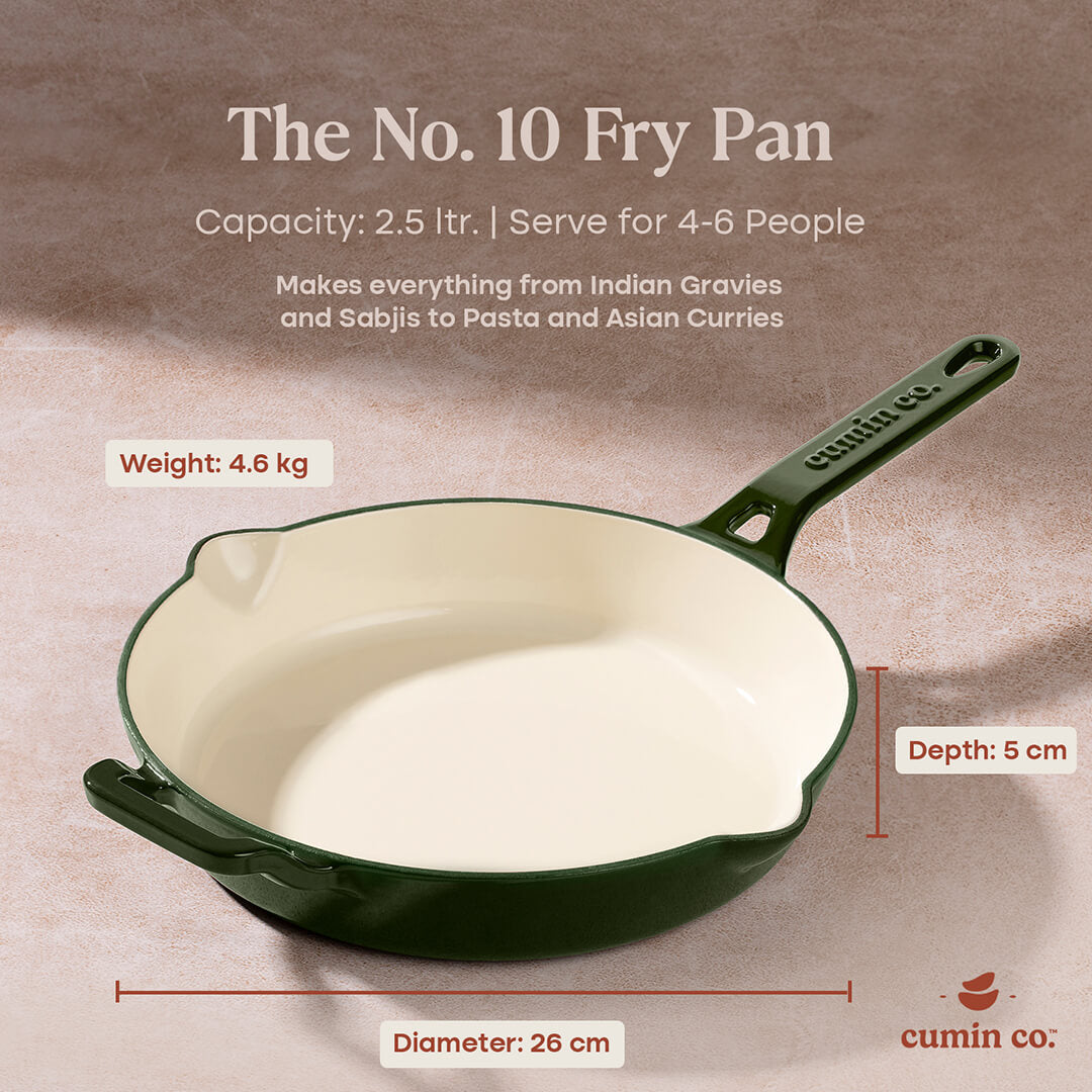 No. 10 Enamel Coated Cast Iron Pan