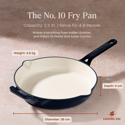 No. 10 Enamel Coated Cast Iron Pan