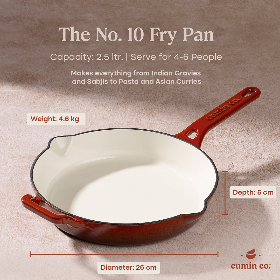 No. 10 Enamel Coated Cast Iron Pan