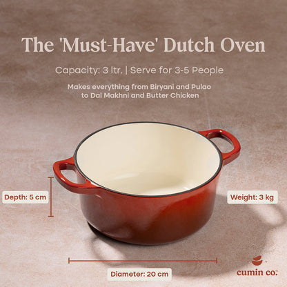 No. 8 Enamel Coated Dutch Oven