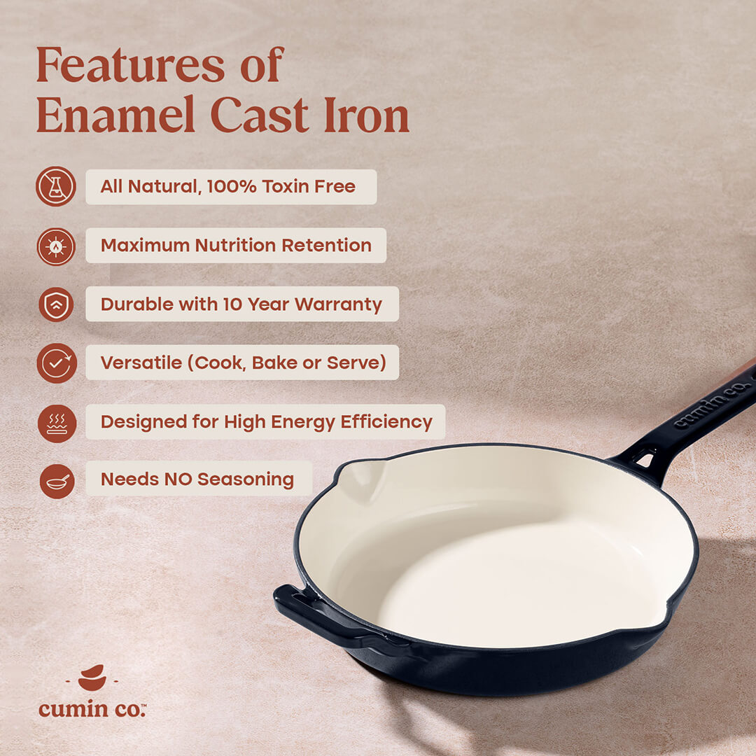 No. 10 Enamel Coated Cast Iron Pan