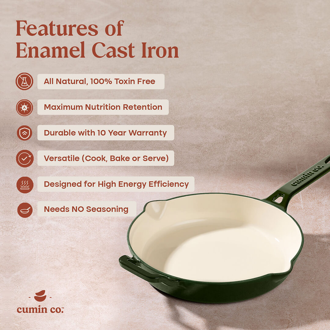 No. 10 Enamel Coated Cast Iron Pan