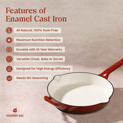 No. 10 Enamel Coated Cast Iron Pan