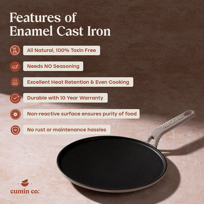 No. 10 Enamel Coated Cast Iron Roti Tawa