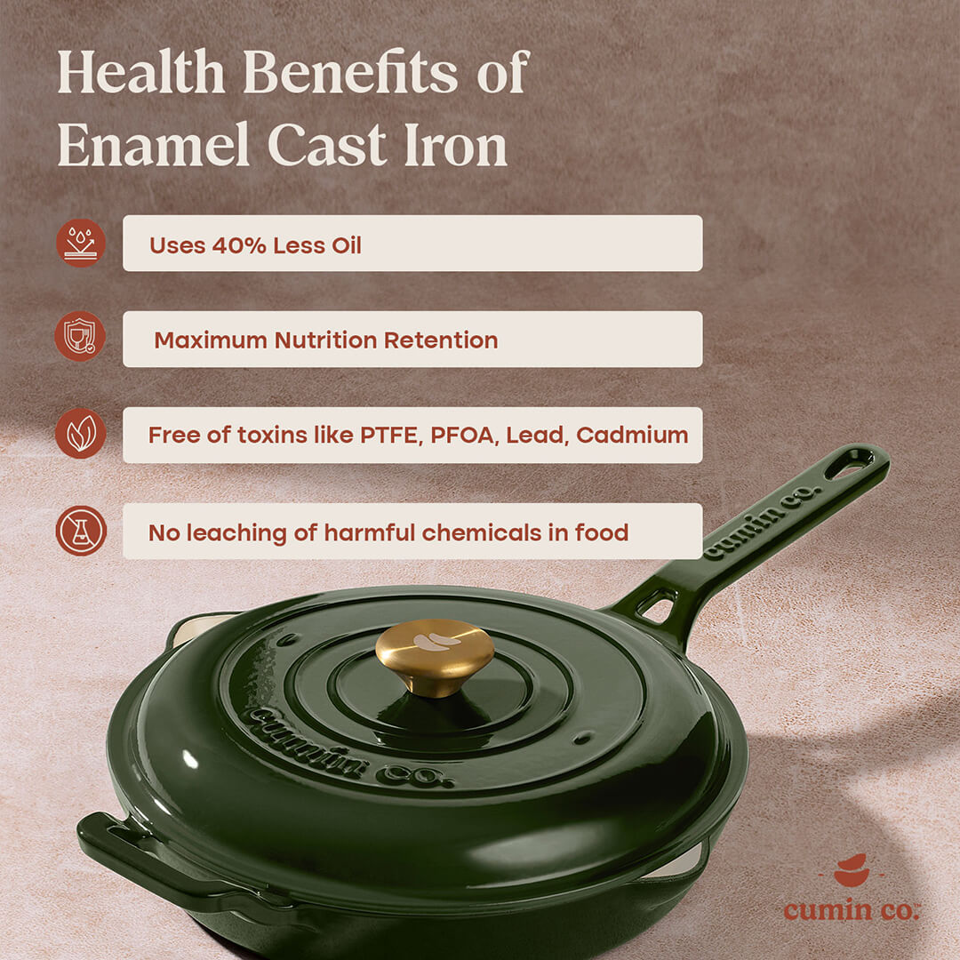 No. 10 Enamel Coated Cast Iron Pan