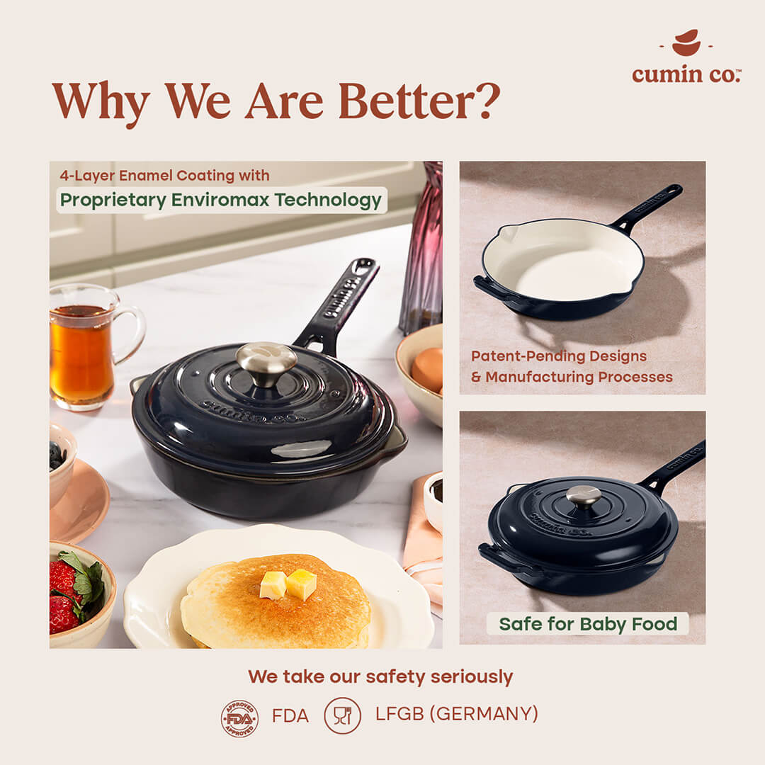 No. 10 Enamel Coated Cast Iron Pan