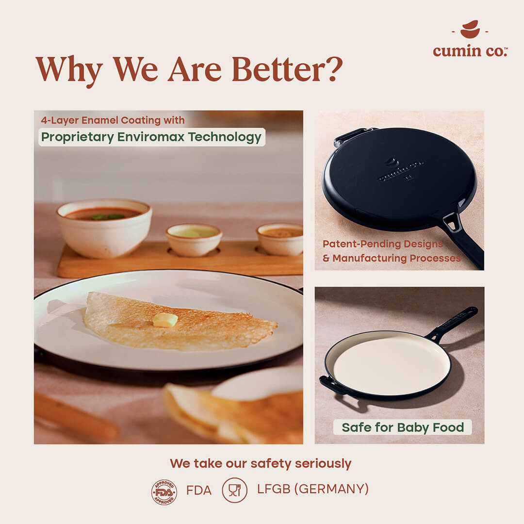 No. 11 Enamel Coated Cast Iron Dosa Tawa